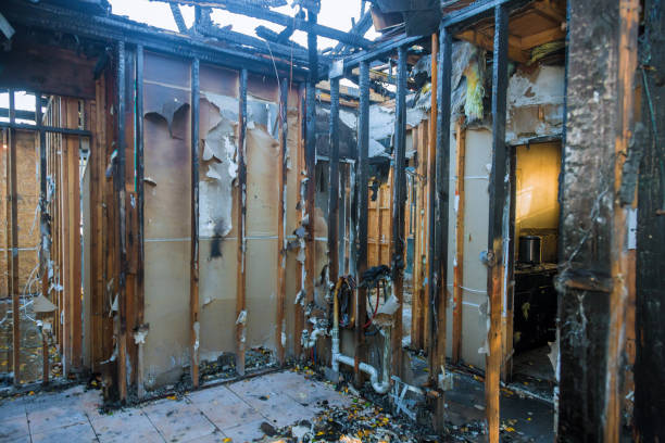Professional Fire Damage Removal technician working in Union Springs, NY